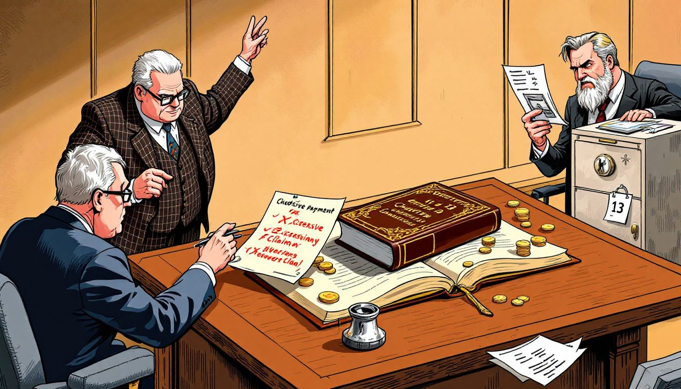 An illustration depicting the concept of overpayment in Chapter 13 bankruptcy.